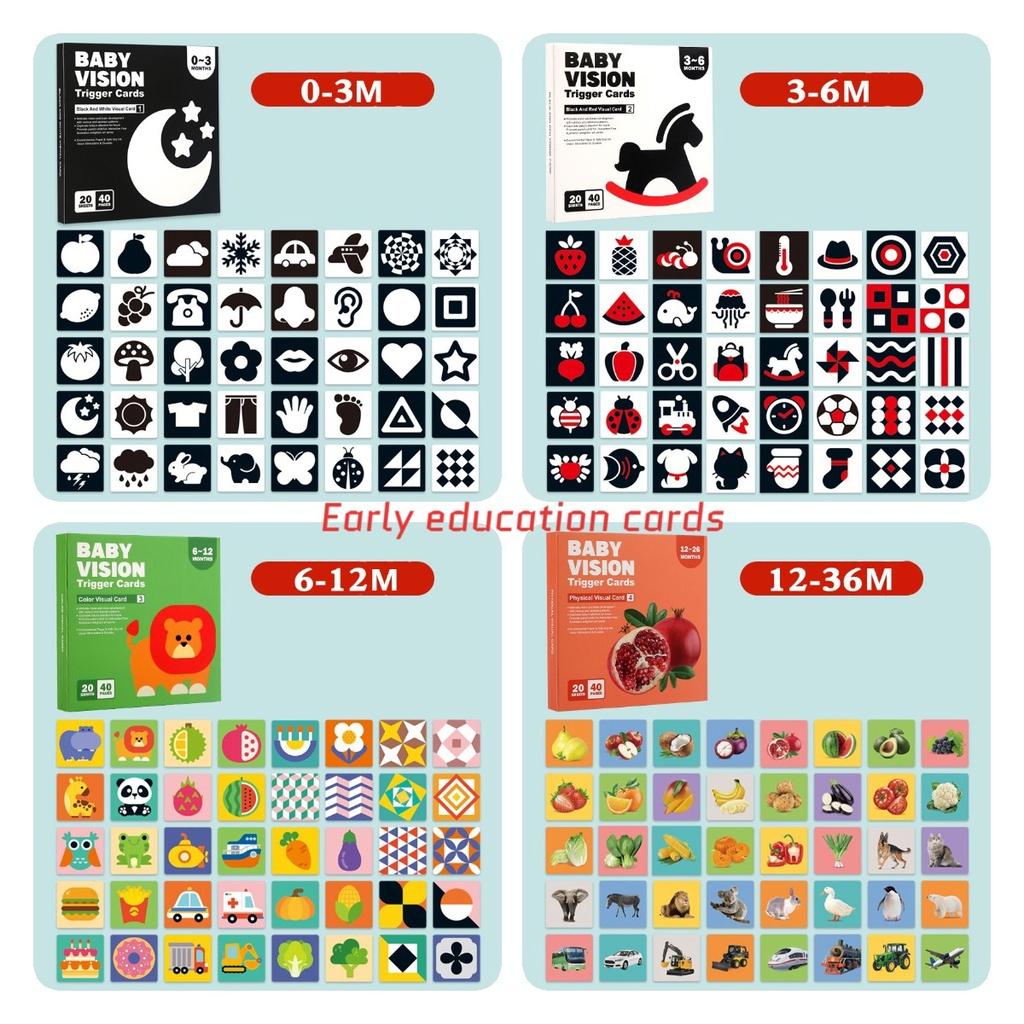 Black And White Sensory Cards For Babies 0-6 Months 30 Cards With 60 Stimulating Patterns