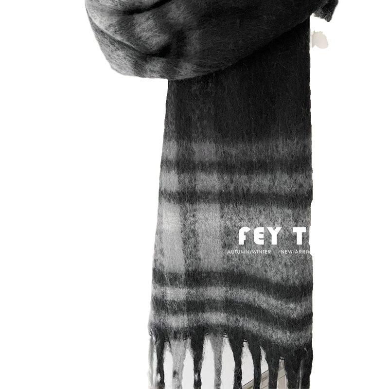 New autumn and winter versatile enlarged and widened mohair scarf couple niche warm versatile imitation cashmere shawl