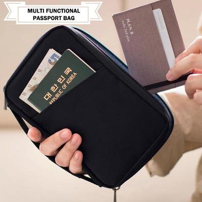Wasserdichte Reisepasshülle Abdeckung Hülle Multifunktionale Reisepass-Schutzhülle Reißverschluss Dokumentenmappe Reisebrieftasche Zubehör