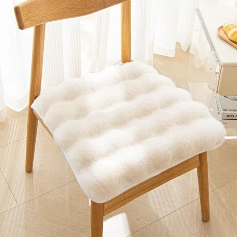

Rabbit Plush Chair Pad - Ultra Soft Seat Cushion with Non-Slip Backing for Home Office 45*45 білий