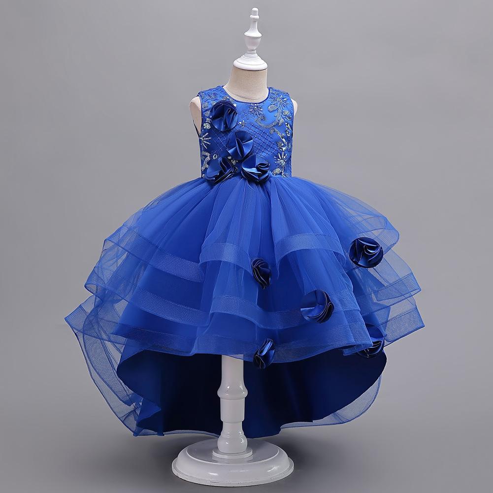 Abiti da cerimonia per bambine, abiti stile principessa con strascico, outfit da passerella per bambine, outfit da hostess, outfit per recital di pianoforte, gonne in tulle, abiti da sera