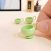 Set da 3 Tazzine da Caffè in Miniatura, Miniaturine in Lega Lucida, 1:Tazzine da Tè Minuscole in Scala 1:12 per Accessori di Case delle Bambole Artigianato Fai-da-te