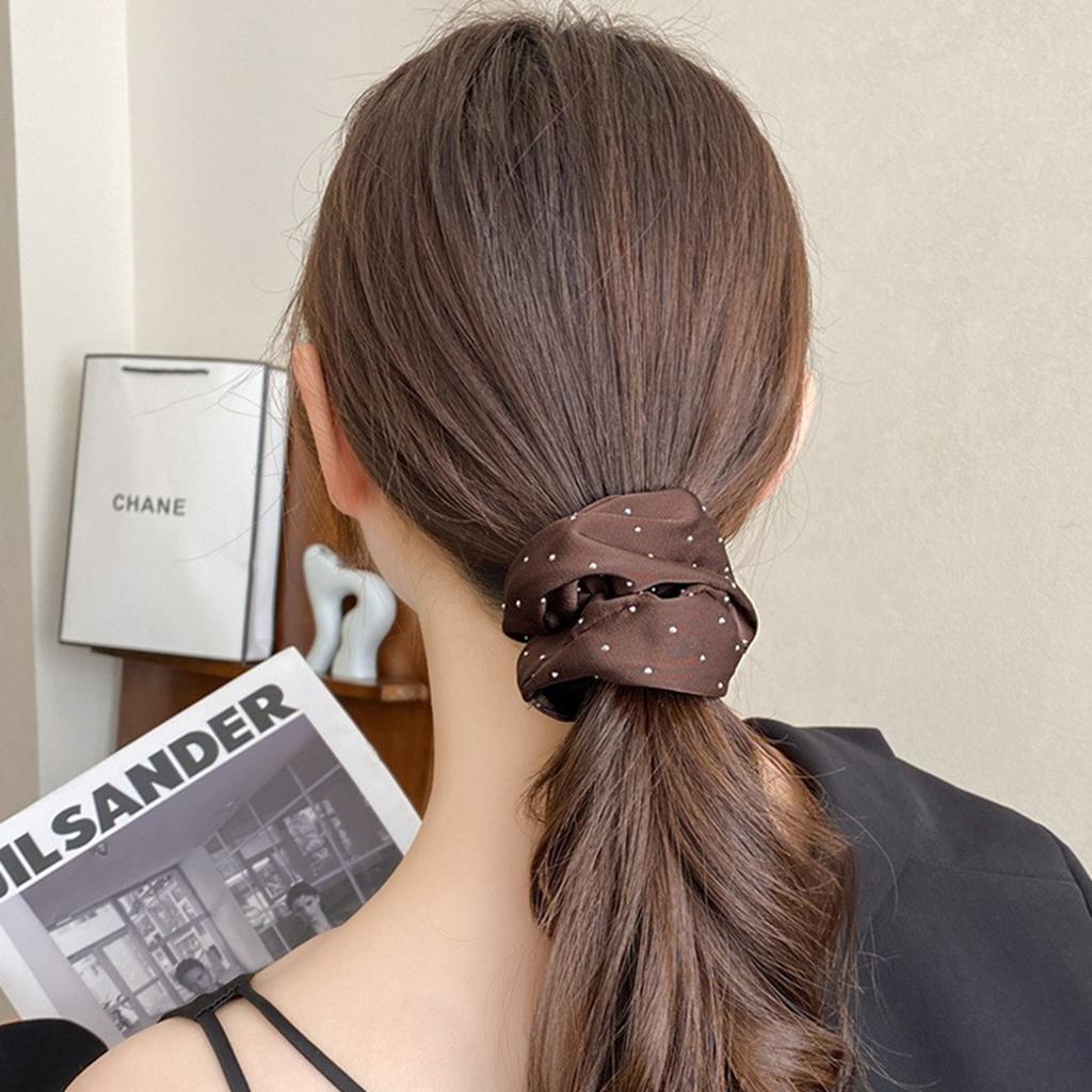 3 Pezzi Elastici per Capelli in Raso con Strass per Donna, Elastici Luminosi Borchiati, Lussuosi Accessori per Capelli in Seta per Acconciature Quotidiane e da Festa