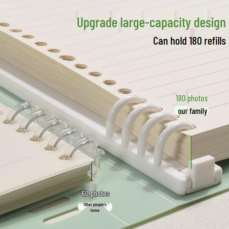 High-Quality B5 Ring Binder with Removable A5 Notepad and Eight-Hole Pull-Out Feature