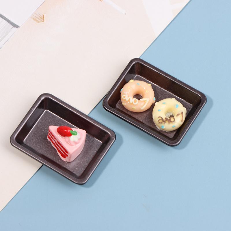 1/12 Dollhouse Miniature Accessories Mini Plate Dollhouse Miniature Baking Tray For Doll House Decoration