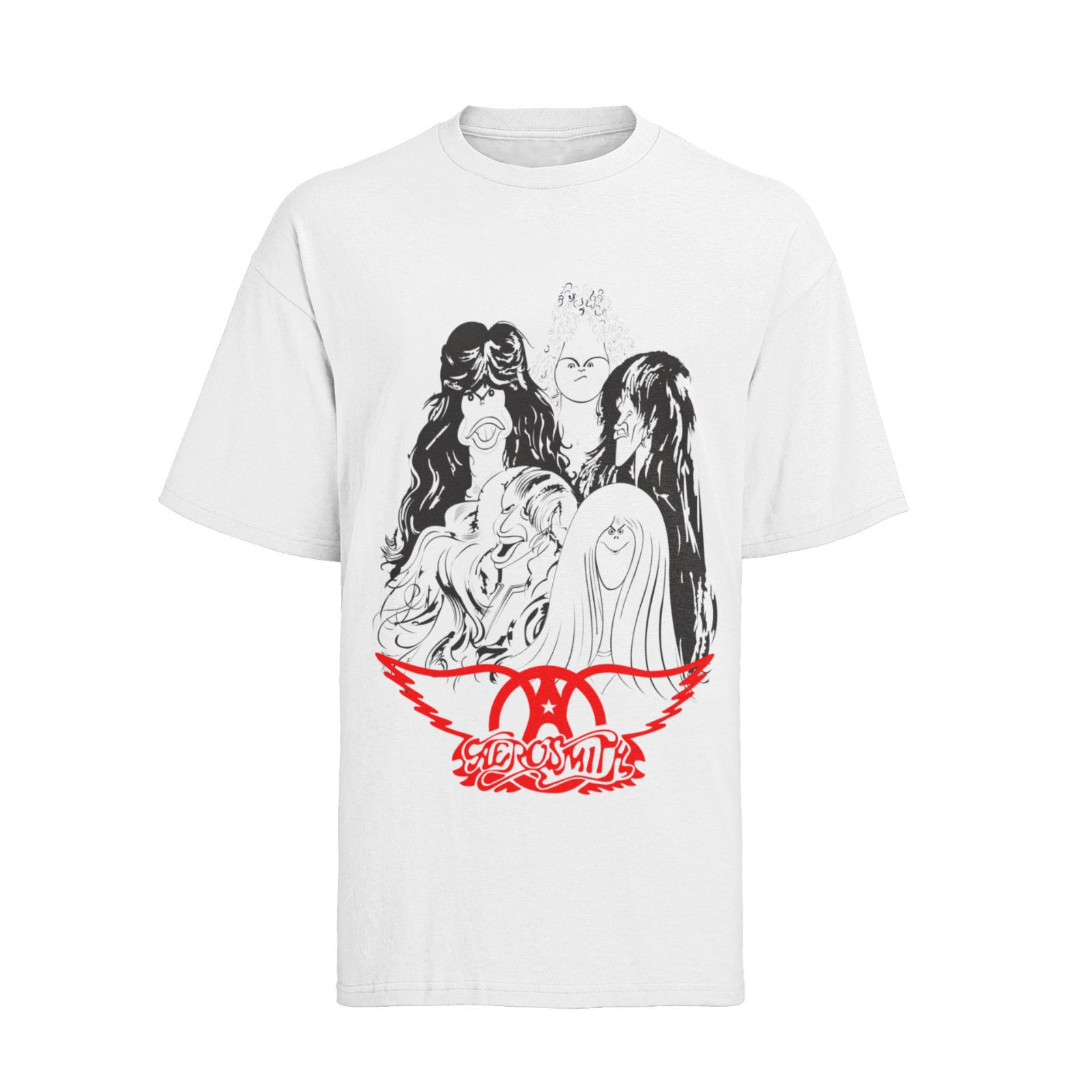 Retro Music Aerosmith Rock Band Steven Tyler Concert Organic Mens T-Shirt Mens Womens Tees Top Cotton S