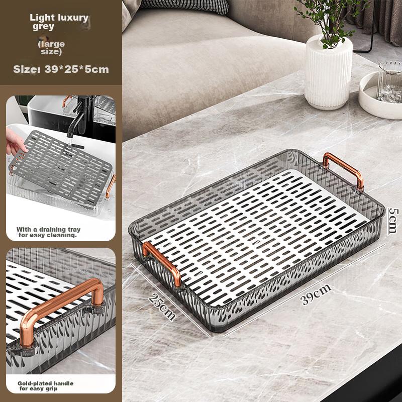 Tea Tray, Cups, Tea Set, Teacups, Serving Tray, Light Luxury Home Use Rectangular Draining Plate, Kettle Storage, New Style Draining Cup Holder