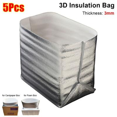 5Pcs Portable Ice Cold Warm Aluminum Foil Bag Delivery Carrier Packing Insulation Bag Food Thermal 3mm Cooler Bag Drink Storage