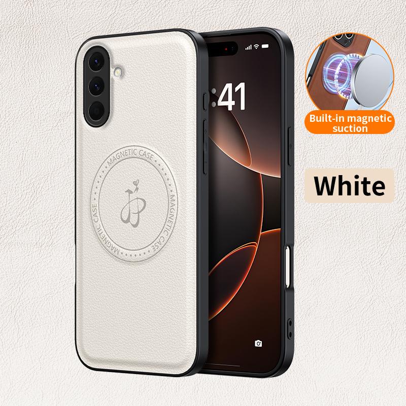PU Leather Wireless Charging Magnetic Case for Samsung Galaxy A56 A36 A26 A16 5G A55 A35 Protective Cover Hard Back Shell Coque
