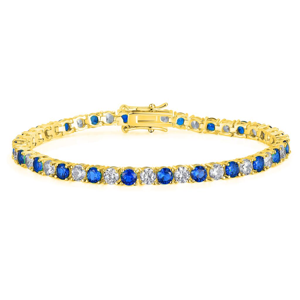 A 4mm Round Zircon Figure-eight Buckle Tennis Copper Bracelet, Popular, Fashionable New Model