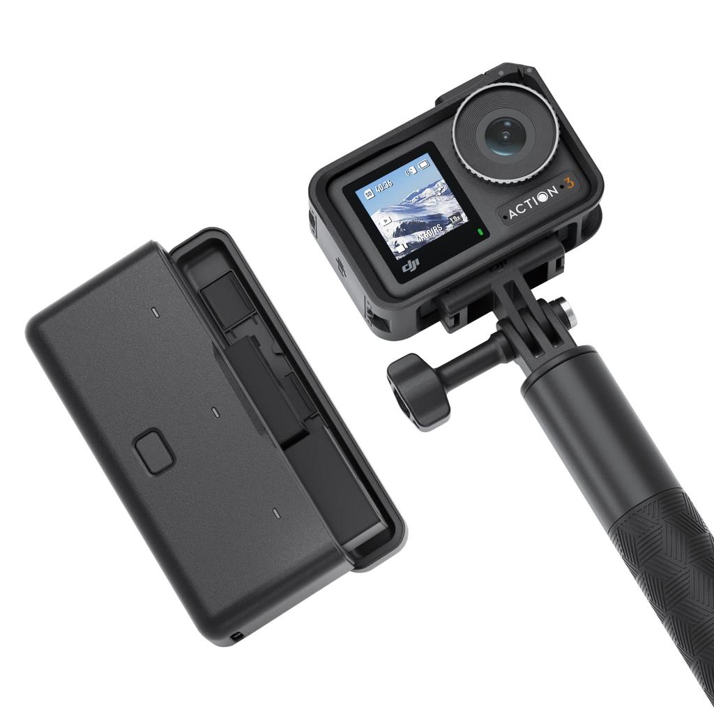 DJI Osmo Action 3 Adventure Combo Action Camera 4K Color Cold Resistant Long Battery Includes Case and Extension 4K Camera for YouTube Vlog Shooting -