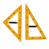 2 Pieces Large Triangle Ruler Teaching Equipment Measuring Tool with Removable