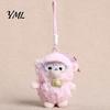 Decorative Lanyard Pendant Plush Sheep Doll for Bags And Keys, Soft Curly Stuffed Animal Keychain Healing Gift Girls with Bow Glasses Accessories,