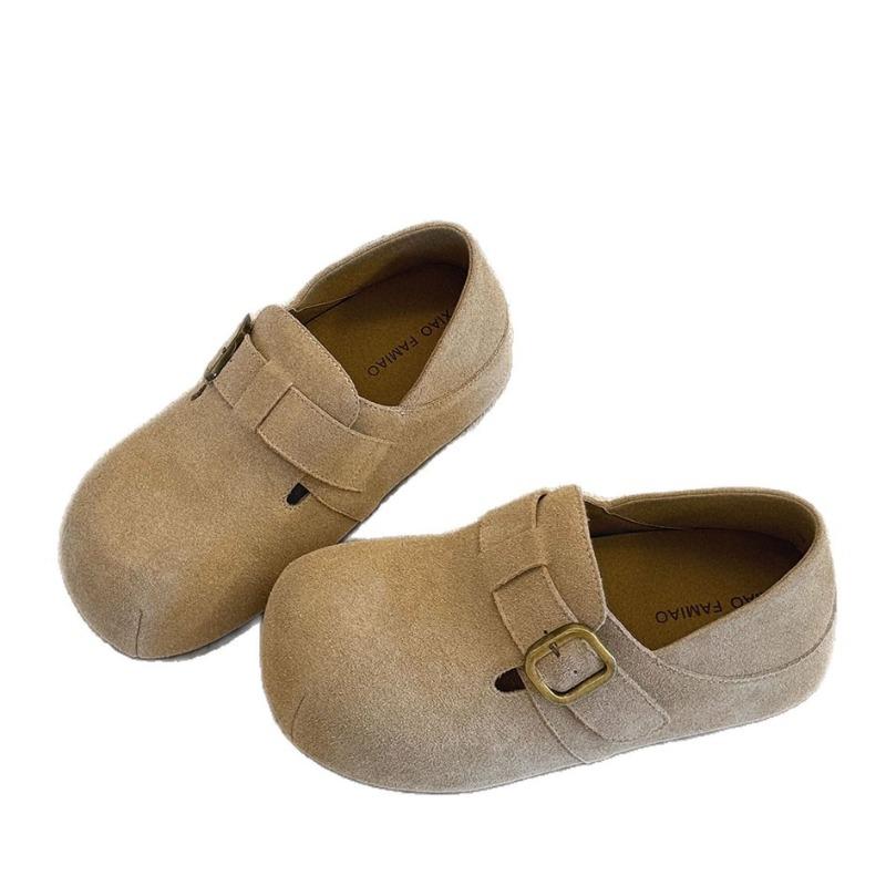 Cowhide version all-inclusive thick-soled inner height-increasing women's shoes, new autumn one-pedal lazy two-wear single shoes