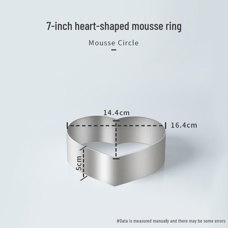 Round Square Heart-Shaped Mousse & Tower Ring, 4-10 Inch, Stainless Steel Baking Mold.