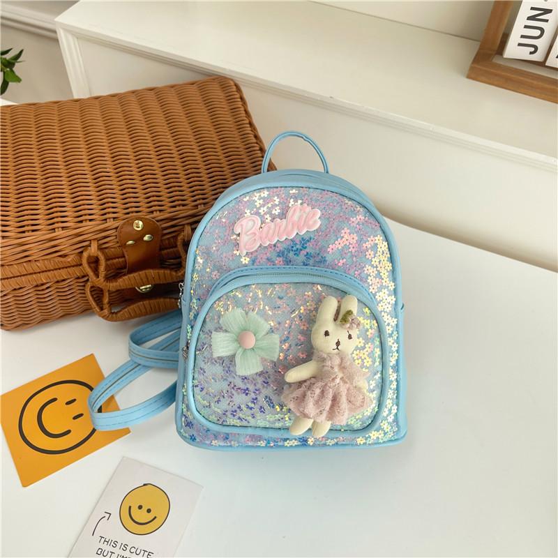 School Bag New Love Girl Bunny Backpack Foreign Style Sequins Children's Bag Light Spine Protection