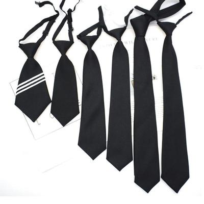 Enfärgad Barns Snäppslips Grundläggande Svart Kort Student Avslappnad AllMatch Slips Man Kvinna Accessoarer