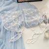 White Woven Floral Lace Hair Scarf Wraps Women Retro Breathable Retro Lace Hair Accessories Sweet Print Hair Bandana