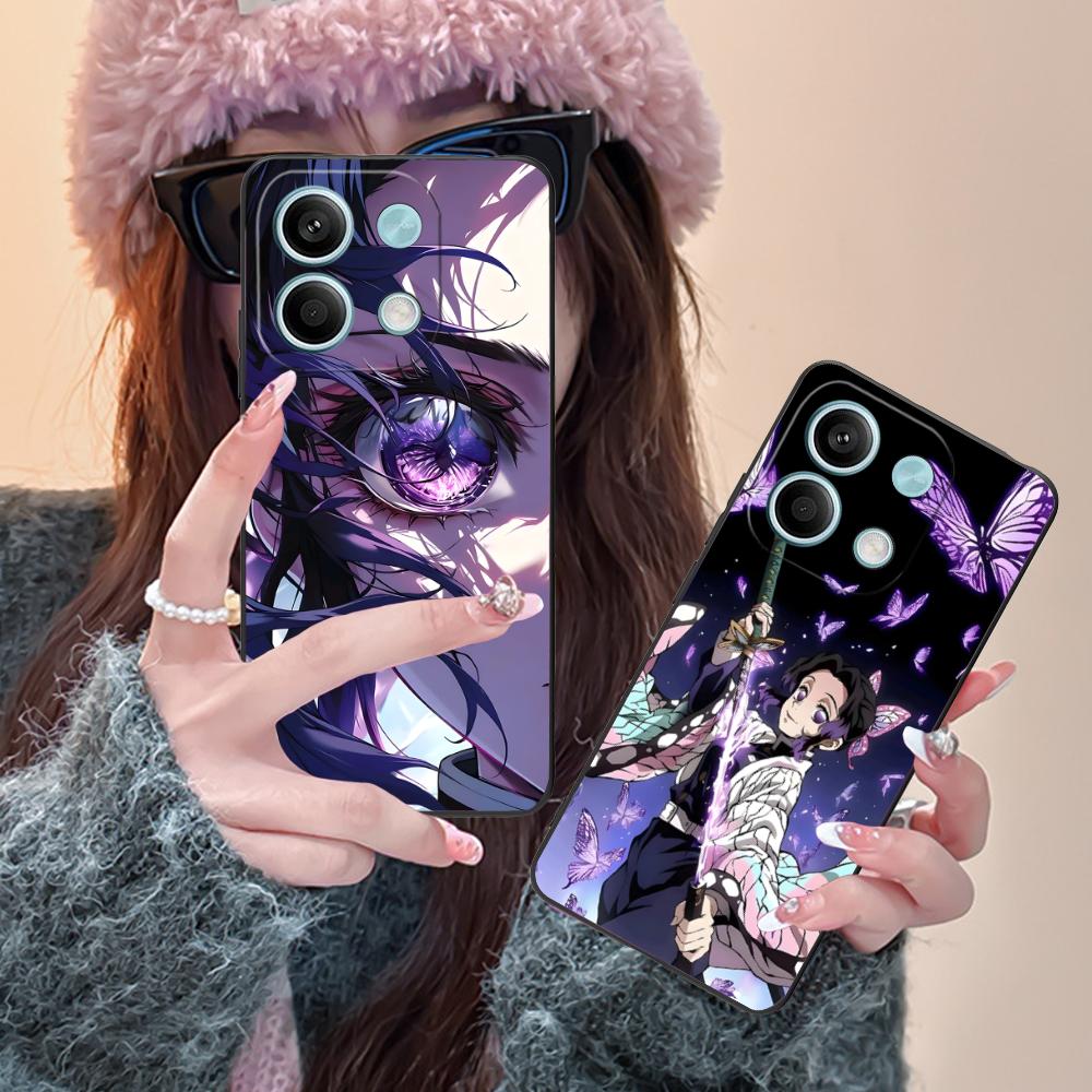 Demon Slayer Shinobu Kocho Phone Case for Xiaomi Redmi Note 14 13 12 11 A5 3 2 1 Pro Plus 4G 5G Colour Protective Luxury Cover
