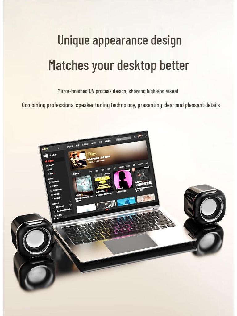 Private Model A300 Wired Multimedia Desktop Speakers with Mini Subwoofer