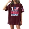 Damen Rundhals Bedrucktes Kurzarm T-Shirt Top