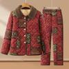 Elderly Women's Plush Lined Winter Home Wear Set