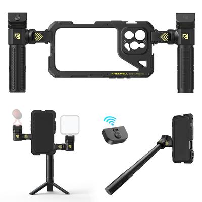 Freewell Genius Rig Kompatibel mit iPhone 16 Pro Max Genius Rig Rotationsstabilisator Selfie-Stick Stativ Fernbedienung 360°