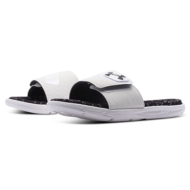 Under Armour Mercenary 12 Slide White Black Men Sneakers 3023759-100