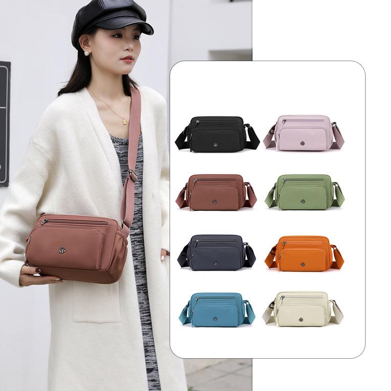 Small Square Bag Women's Water-Repellent Crossbody Bag Shoulder Bag Solid Color Mother Bag