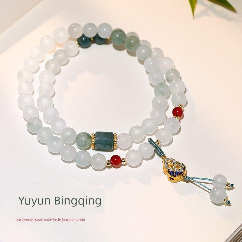 

Lucky Lucky White Crystal Beaded Bracelet Women Light Luxury Niche Exquisite Bracelet 2025 New Girlfriends Hand Jewelry Jade White Crystal Bracelet