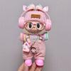 15cm 17cm Labubu Doll Outfit Set Pink Overalls With Ears Accessories 7pcs Fashion Clothing Collectible Dolls
