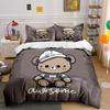Cute Bear in Cap Design Bedding Duvet Cover Set Duvet Cover Pillowcases  (1*Duvet Cover 2*Pillowcases, without duvet insert)
