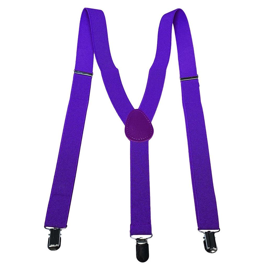 Unisex Y Back Suspenders 3 Clips Adjustable Elastic Braces
