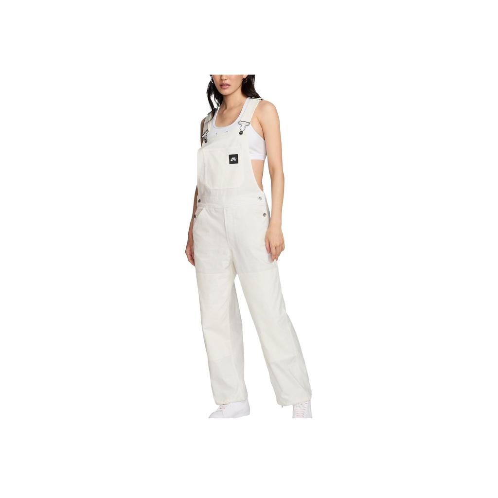 Nike SS24 Einfarbige Lässige Funktionelle Bequeme Latzhose mit Mittelhohem Bund Unisex-Latzhose Segelweiß FN2586-133
