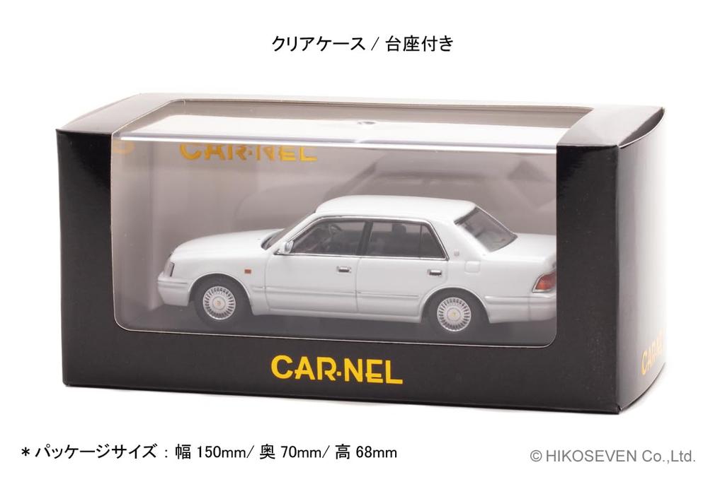 CARNEL 1/43 Scale Toyota Crown Royal Saloon G (JZS155) 1999 Crystal White Pearl Shine Finished Model