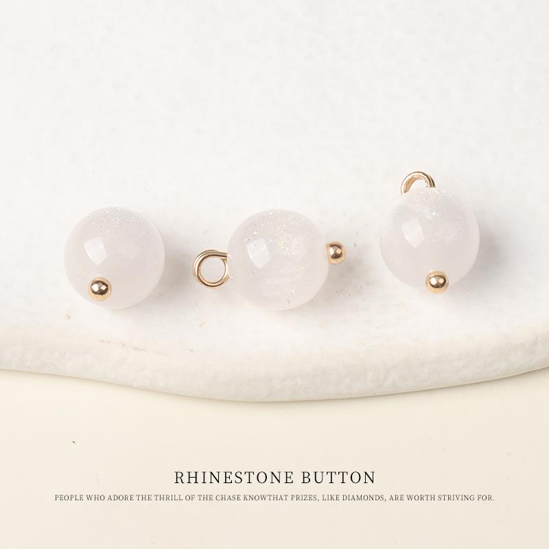 

5pcs Colored Resin Buttons Chinese National Style Cheongsam Hanfu Tang Style Button Shirt Cardigan Sweater Decorative Buttons 10Mm white