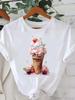 (Asian Size) Sweet Lovely Cartoon Tee Clothing Lady Female Top Printed Women Casual T Shirt Fashion Graphic Short Sleeve T-shirts