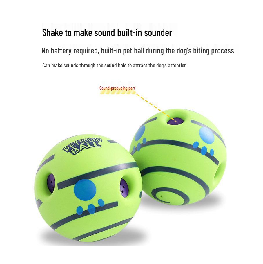 Bite-Resistant Vinyl Dog Toy Ball with Sound for Self-Play - Perfect for Golden Retrievers and Border Collies