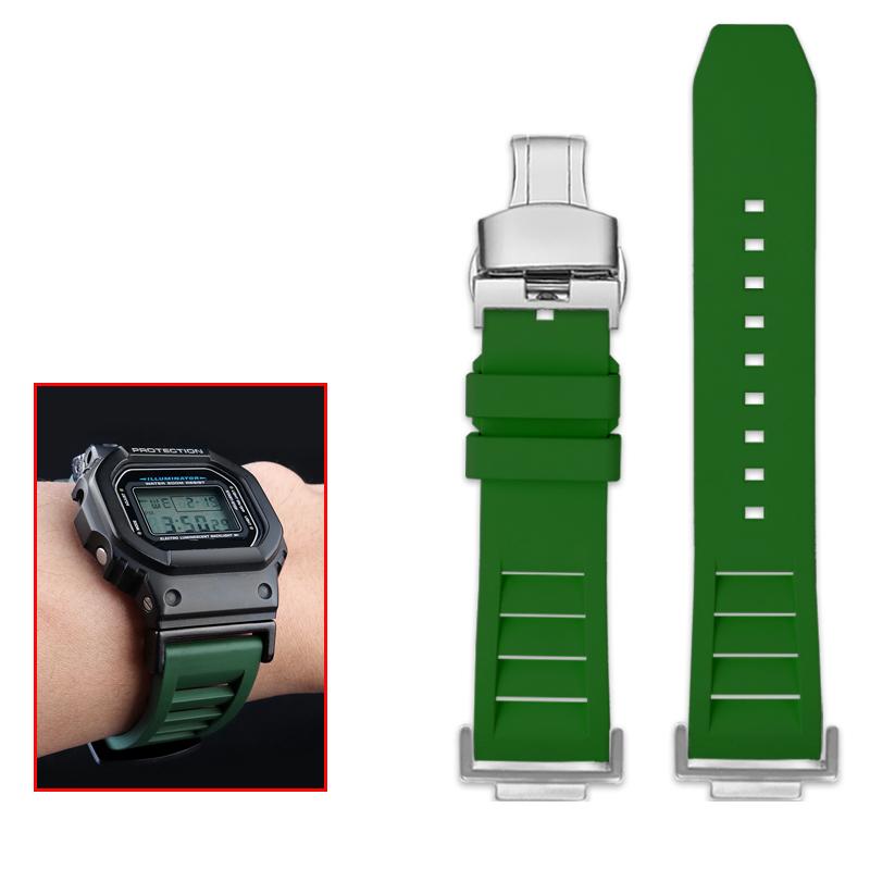 Classic Modified High Quality Fluororubber Watchband For Casio DW5600 DW-5600 GW-B5600 GW-M5610 GA 110 100 120 GA2100 Series Waterproof