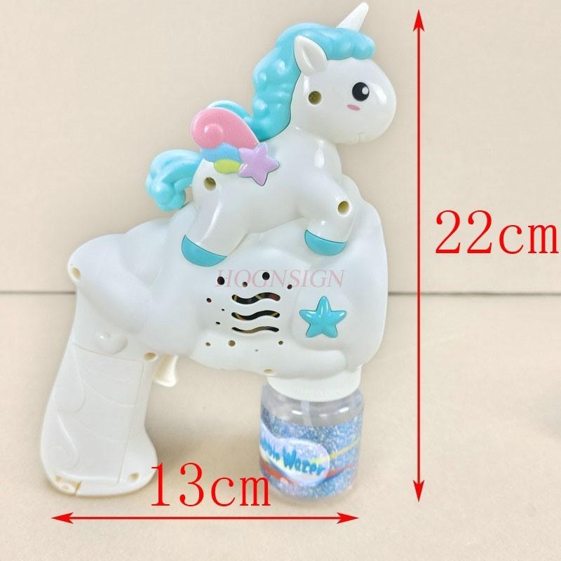 Unicorn Blowing Bubble Machine Baby And Children'S Handheld Non Toxic Electric Net Red  New Gatling Gun Toy