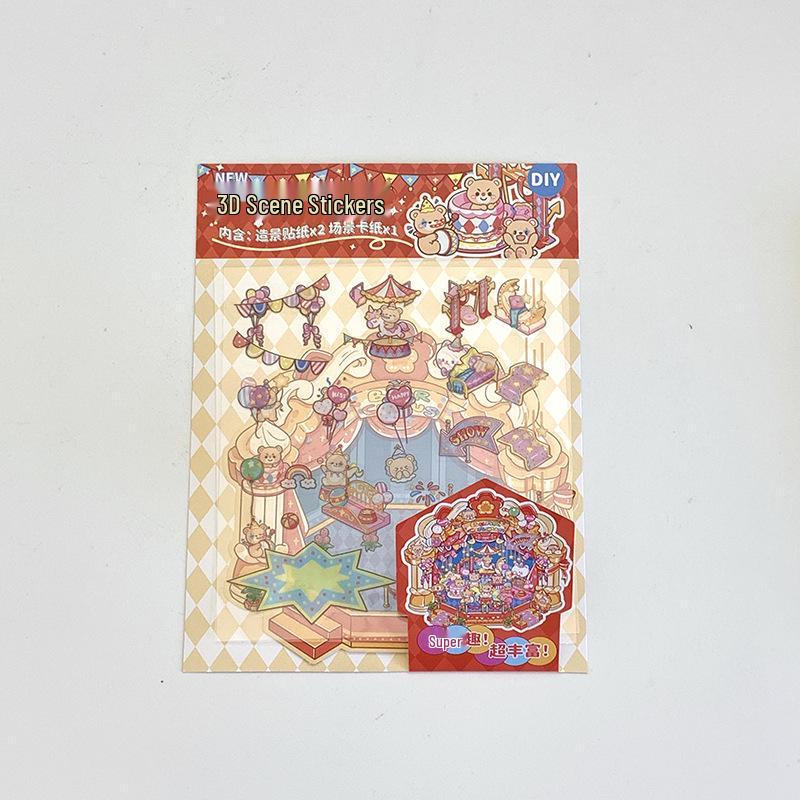 Creative 2.5D Scenery Stickers: Handmade 3D Layered Miniature Scenes for Bullet Journal Decor