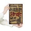 Tin Metal Wall Sign Vintage Pirate Rum Bar Decor Retro Home Pub Art 8x12 Inch