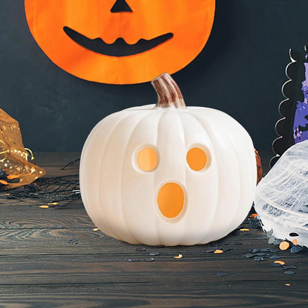 Halloween Pumpkin Light Indoor Decoration Adorable VividDetails PumpkinLantern Resin Pumpkin Statue For Living Room Balcony