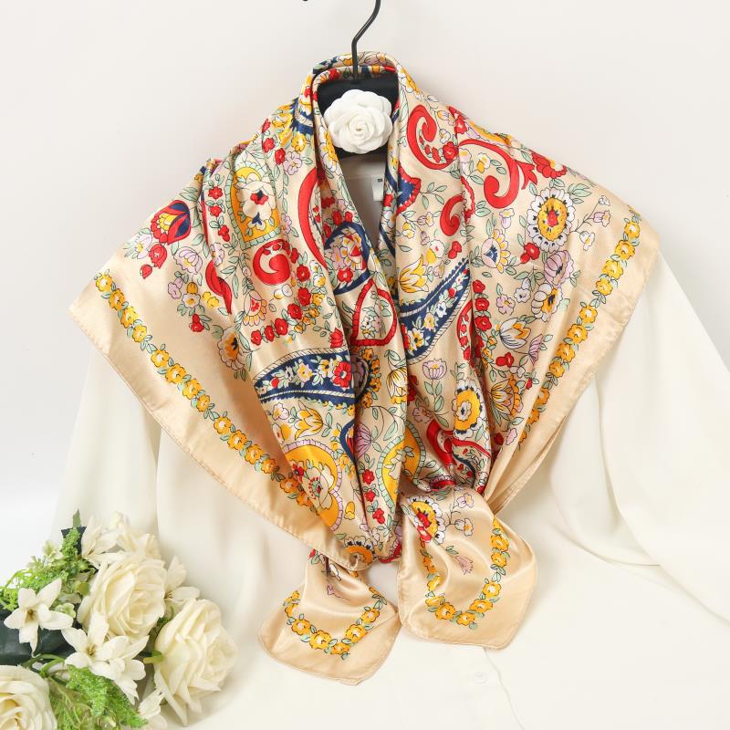 Vogue Foulard Satin Square Silk Scarf Scarfs High Quality 1PC 90*90cm Shawl Scarves Elegant Popular Women
