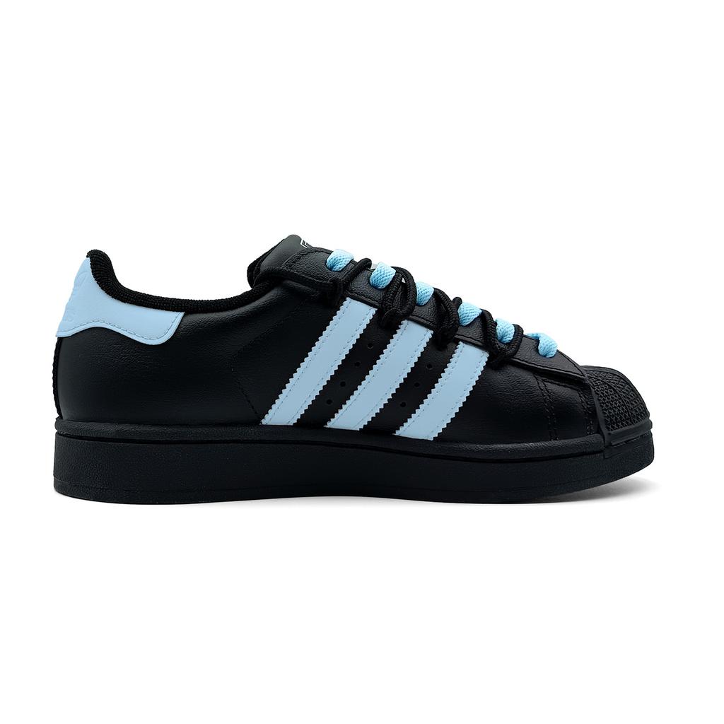 adidas Originals Superstar 2 Slijtvast Slijtvast Lage top Skateboard Schoenen Dames Zwart Blauw JI0079( team927-)