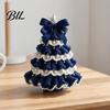 Decorative Yarn Tree for Bookshelves DIY Crochet Christmas Kit, Beginner-Friendly Xmas Craft Kit with Bow Table Ornament And Faux Pearl Embellishment,