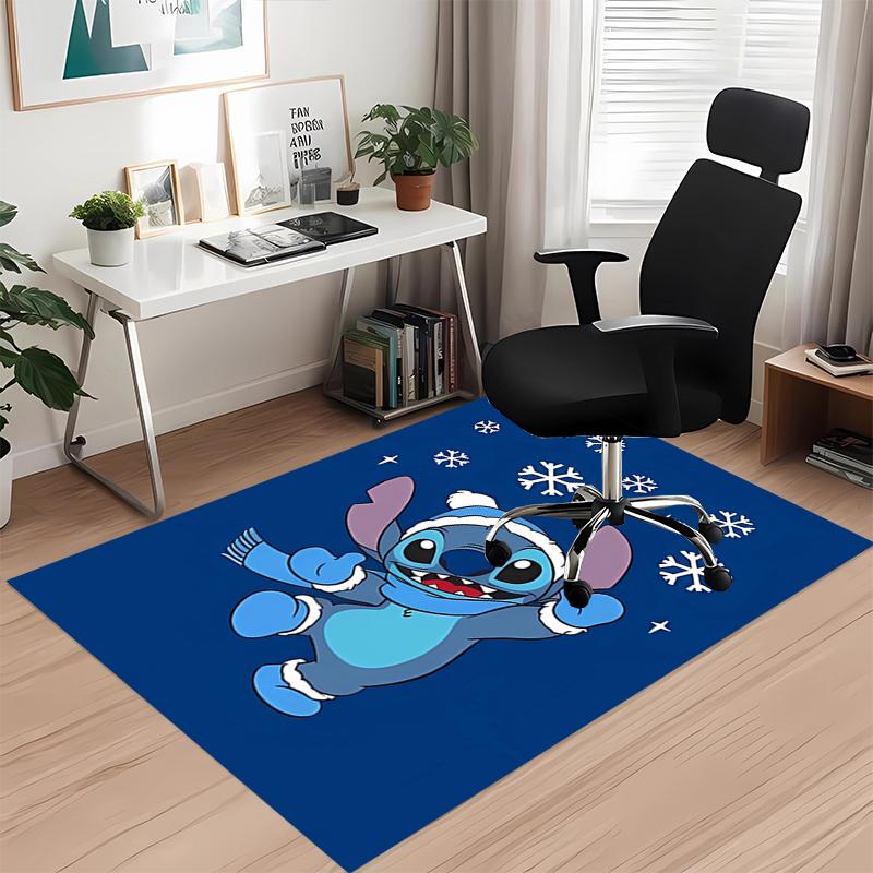 Stitch Printed Carpet, for Office Chair Living Room Bedroom Kitchen Room Decor Gifts.