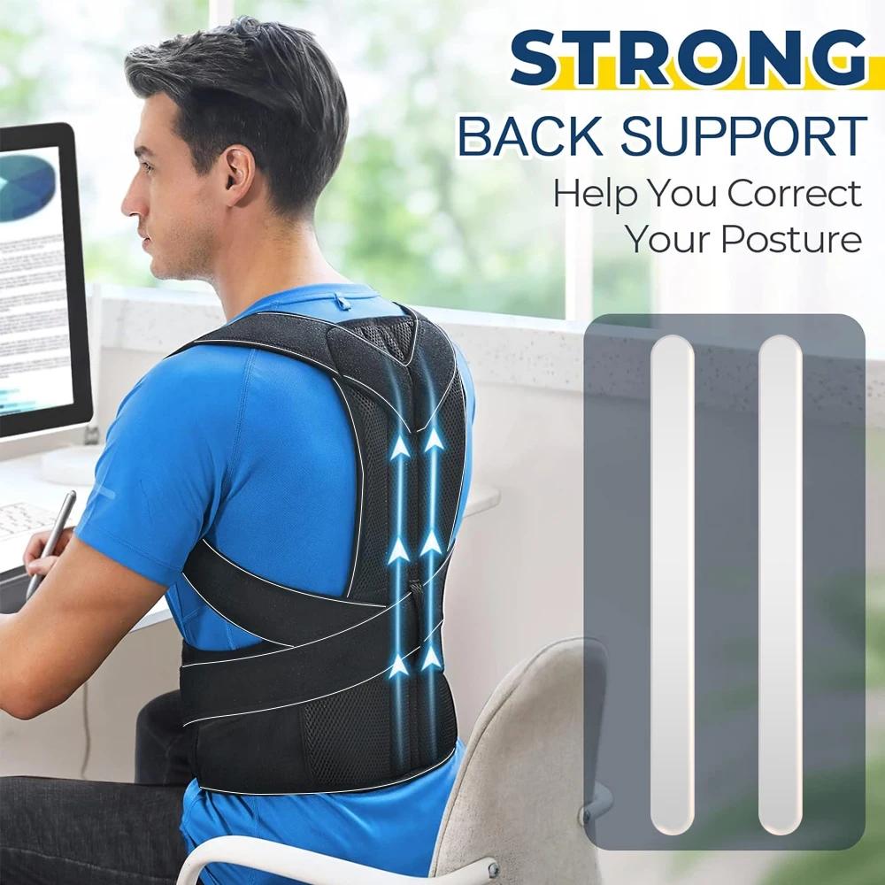 Durable And Safe 1Pcs Back Brace Posture Corrector For Women Men - Adjustable Full Back Support - Lumbar Backs Posture Corrector For Pain Relief