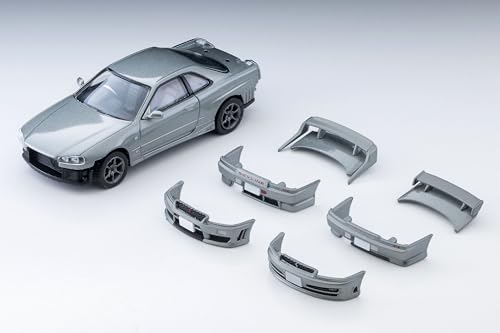 TOMYTEC Tomica Limited Vintage Neo 1/64 Scale LV-N353a Nissan Skyline 2-Door Sports Coupe 25GT TURBO with Optional Parts, Silver, 2000 Model, Finished