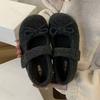 Fashion Women's Cotton Shoes 2025 Winter New Plush Thicken Warm Mary Jane Shoes Fashion Bow Knot Lightweight Comfortable Casual Flats